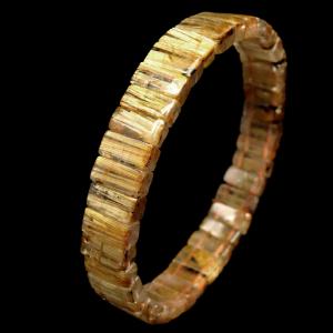 タイチン ルチルクォーツ AAAAA 1点物 バングル ブレスレット 金針 水晶 天然石 パワーストーン ゴールド 金運 仕事運 おしゃれ メンズ 希少 レア 爆買
