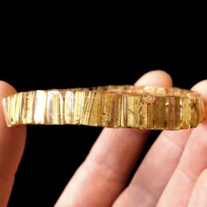 タイチン ルチルクォーツ AAAAA 1点物 バングル ブレスレット 金針 水晶 天然石 パワーストーン ゴールド 金運 仕事運 おしゃれ メンズ 希少 レア 爆買
