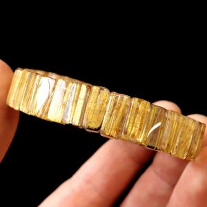 タイチン ルチルクォーツ AAAAA 1点物 バングル ブレスレット 金針 水晶 天然石 パワーストーン ゴールド 金運 仕事運 おしゃれ メンズ 希少 レア 爆買