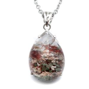 ガーデンクォーツ ペンダント 庭園 水晶 天然石 パワーストーン ネックレス 1点物 Silver925 自然の芸術 爆買 父の日