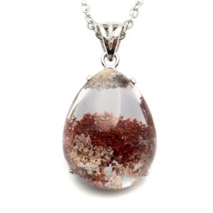 ガーデンクォーツ ペンダント 庭園 水晶 天然石 パワーストーン ネックレス 1点物 Silver925 自然の芸術 爆買 父の日