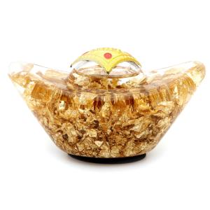 元宝 置き物 金箔入り 財運 商売繁盛 風水グッズ 縁起物 アジアン雑貨 箱付き 風水 幸福 幸運 敬老の日 記念日 誕生日 プレゼント 敬老の日