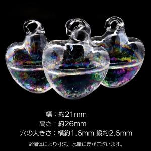 ガラスドーム チャーム 水入り ハート型 ウォ...の詳細画像2