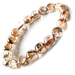 ヘマタイトルチルクォーツ ブレスレット 11mm玉 天然石 パワーストーン