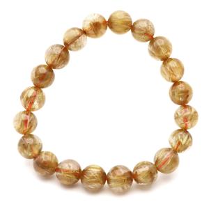 タイチン ルチルクォーツ AAAAA 1点物 ブレスレット 9.5-10mm 金針 水晶 天然石 パワーストーン ゴールド 金運 仕事運 おしゃれ メンズ 希少 レア 爆買