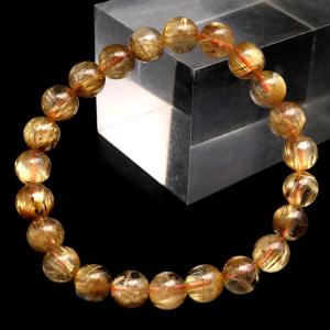 タイチン ルチルクォーツ AAAAA 1点物 ブレスレット 8mm 金針 水晶 天然石 パワーストーン ゴールド 金運 仕事運 おしゃれ メンズ 希少 レア 爆買