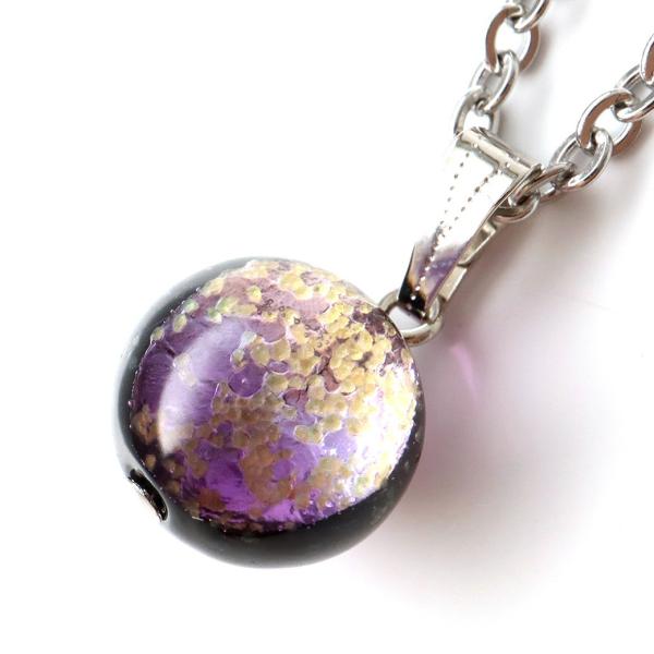 蓄光 暗闇で光る マリンパープル ホタルガラス ネックレス 沖縄 お土産 送料無料 敬老の日 202...