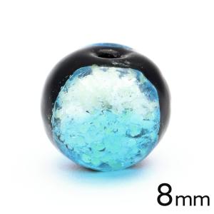 ハテルマブルー ホタルガラス 8mm 光る 粒売り 1粒 とんぼ玉