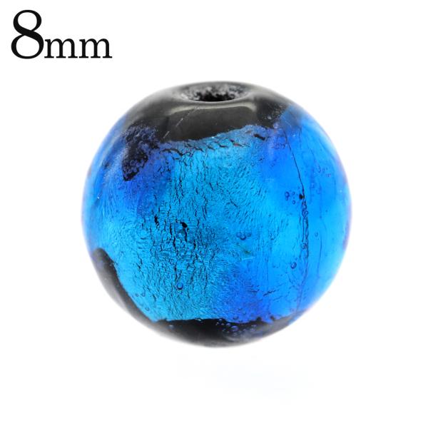 在庫限り ホタルガラス ビーズ 8mm 粒売り 1玉売り ネックレスやブレスの制作に ブルー 青 と...