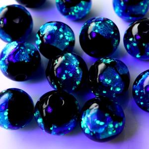 光る ホタルガラス ブルー 8mm 粒売り 1...の詳細画像4