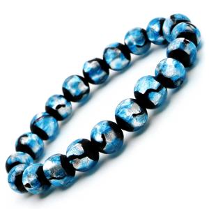 ホタルガラス ミヤコマリン 青芯 8mm±0.5mm ブレスレッド 蓄光