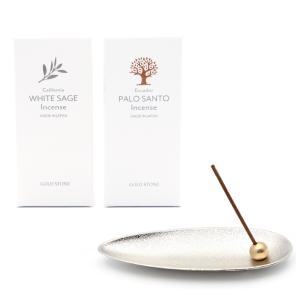 お香 ホワイトセージ パロサント 線香 2種類の香り ＋ お香立て 入門キット 初心者 浄化用 線香 1箱30本入り 天然成分100% 日本製 インセンス