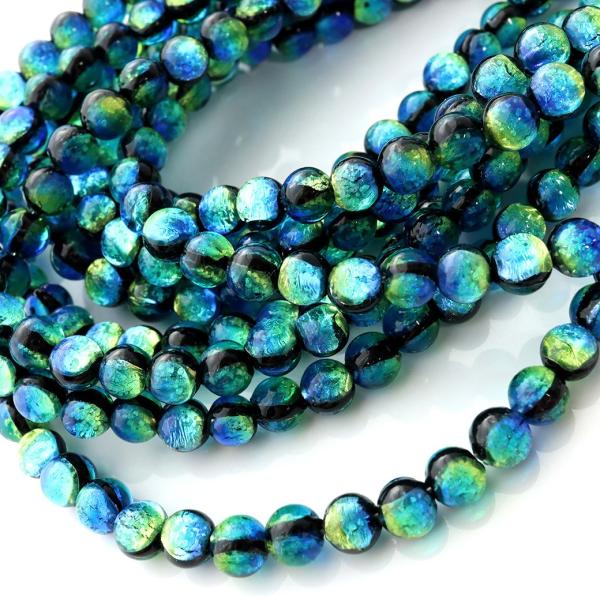 蓄光 ケラママリン ホタルガラス 6mm 一連 ビーズ売り 66粒 沖縄 お土産 慶良間諸島 送料無...