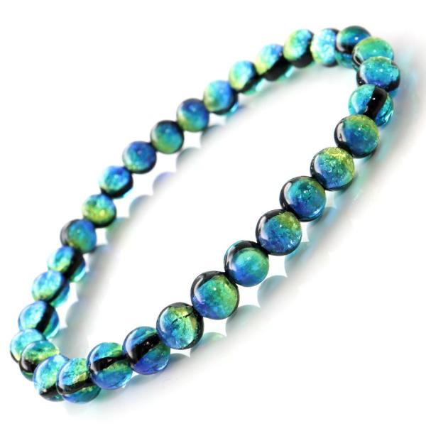 蓄光 ケラママリン ホタルガラス 6mm ブレスレット メンズ レディース 沖縄 お土産 慶良間諸島...