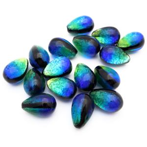 光る ケラママリン ホタルガラス しずく型 ビーズ