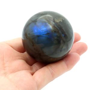 ラブラドライト 丸玉 48mm 台座付き マダガスカル産 1点もの スフィア 天然石 パワーストーン 置物 爆買