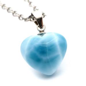 天然 ラリマー カボションカット シルバーネックレス 天然石 青 水色