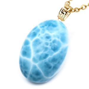 ラリマー ペンダントドミニカ産 オーバル ペンダント トップ クラウン