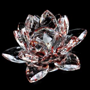 蓮の花 置物 レッド クリスタルガラス サンキャッチャー 開運 イテンリヤ 風水グッズ 浄化 2025 プレゼント お返し 爆買 クリスマス
