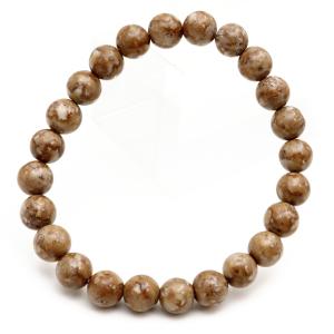 姫川薬石 側 茶色 10mmブレスレット 新潟県糸魚川市産 日本銘石
