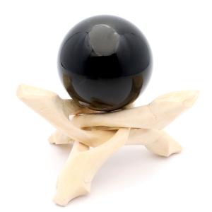 モリオン 黒水晶 丸玉 木製台座付き 直径 50-52mm 山東省産 天然石 パワーストーン 敬老の日 2025 プレゼント お返し