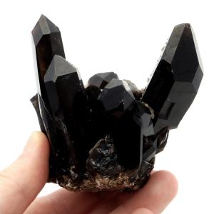 モリオン 黒水晶 原石 クラスター ポイント 山東省産 303g 1点物 浄化 魔除け 天然石 パワーストーン Morion quartz