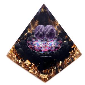 GOLD STONE オルゴナイト ピラミッド ラピスラズリ さざれ 丸玉入り 青