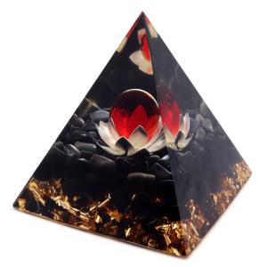 GOLD STONE オルゴナイト ピラミッド ラピスラズリ さざれ 丸玉入り 青