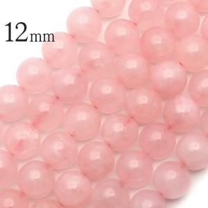 ローズクォーツ 一連 ビーズ 1本売り 12mm AA 約32玉前後 紅水晶 ピンク 長さ38cm前後 10月 誕生石 パーツ ハンドメイド 手作り 天然石 パワーストーン