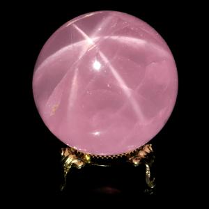 スター ローズクォーツ 丸玉 54mm AAAAA 台座付き マダガスカル産 天然石 1点物 スフィア 紅水晶 パワーストーン