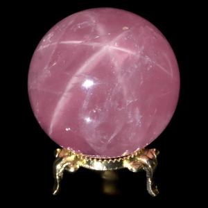 スター ローズクォーツ 丸玉 51mm AAAAA 台座付き マダガスカル産 天然石 1点物 スフィア 紅水晶 パワーストーン