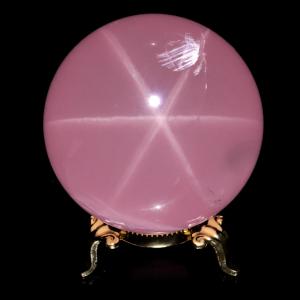 スター ローズクォーツ 丸玉 76mm AAAAA 台座付き マダガスカル産 天然石 1点物 スフィア 紅水晶 パワーストーン