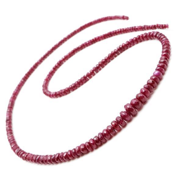 ルビー AAA 一連 約40cm ビーズ グラデーション 天然石 7月 誕生石 パワーストーン 紅玉...