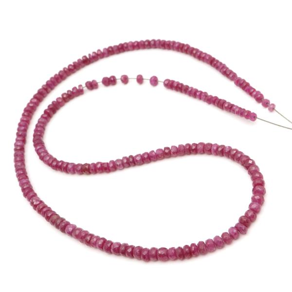 ルビー 一連 約40cm ビーズ グラデーション 天然石 7月 誕生石 パワーストーン 紅玉 202...