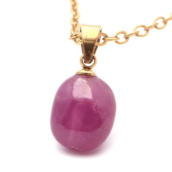 ピンクサファイア ペンダント マダガスカル産 1点もの 天然石 ネックレス ステンレス製 パワースト...