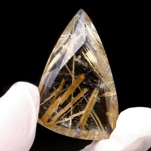 ゴールド ルチルクォーツ ルース 裸石 14.7g AAAAAA 金針 水晶 タイチンルチル 風水 金運 宝石質 天然石 パワーストーン 1点もの