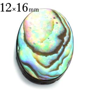 パウアシェル ビーズ 粒売り 1粒 オーバルカット 12 x 16mm アバロンシェル 貝 アワビ 孔雀貝 制作 ハンドメイド 手作り 手芸 DIY