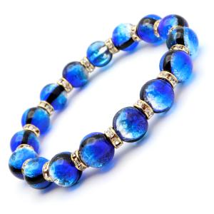 GOLD STONE K2ブルー マラカイト共生 AAA ブレスレット 8mm パキスタン