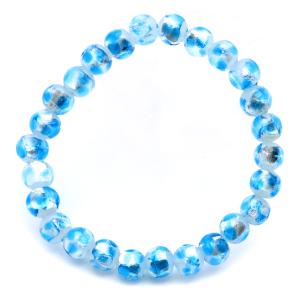 GOLD STONE ブルーアンバー ブレスレット 6mm メキシコ産 琥珀 こはく