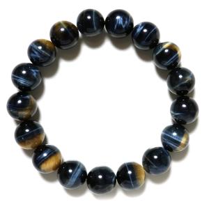 ゴールデンブルー タイガーアイ ブレスレット 12mm AAA キャッツアイ 虎目石 パワーストーン ツートンカラー 天然石 メンズ かっこいい