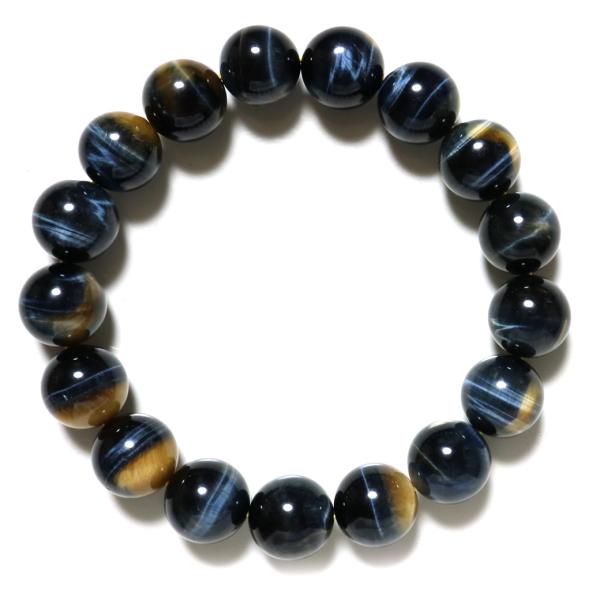 ゴールデンブルー タイガーアイ ブレスレット 12mm AAA キャッツアイ 虎目石 パワーストーン...
