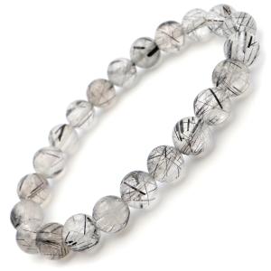 ブラック トルマリン イン クォーツ ブレスレット 8mm AA 黒針 水晶 10月 誕生石 天然石 パワーストーン 母の日 プレゼント ギフト 贈り物