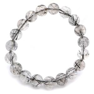 ブラック トルマリン イン クォーツ ブレスレット 10mm AA 黒針 水晶 10月 誕生石 天然石 パワーストーン 母の日 プレゼント ギフト 贈り物