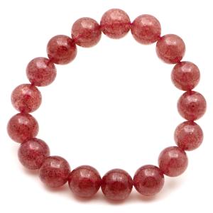 ストロベリークォーツブレスレット 12mm 透明感あり 敬老の日 贈り物 プレゼント ギフト 贈り物