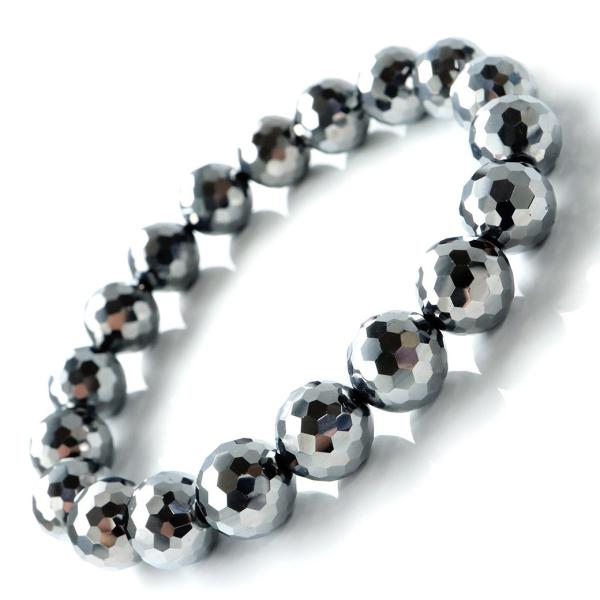 テラヘルツ鉱石 本物 ブレスレット メンズ レディース 10mm 高純度 ミラーカット パワーストー...