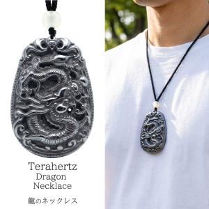 テラヘルツ鉱石 本物 龍 ペンダント ドラゴン ネックレス かっこいい 手彫り 干支 辰 紐 アジャスター おしゃれ 効果 健康 男性 女性 プレゼント ギフト