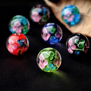 とんぼ玉 花柄 ビーズ 12mm 夏 お祭り ...の詳細画像3