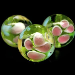 とんぼ玉 花柄 ビーズ 12mm 夏 お祭り ...の詳細画像4