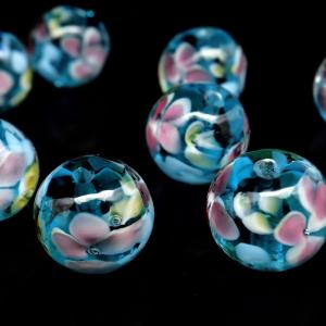 とんぼ玉 花柄 ビーズ 12mm 夏 お祭り ...の詳細画像5