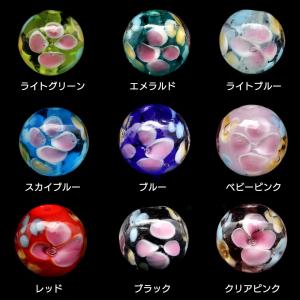 とんぼ玉 花柄 ビーズ 12mm 夏 お祭り ...の詳細画像1